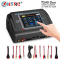 T240 High Power Battery Charger AC150W DC 240W 10A Dual Channel Touch Screen Lipo Balance Chargers Discharger for RC Models