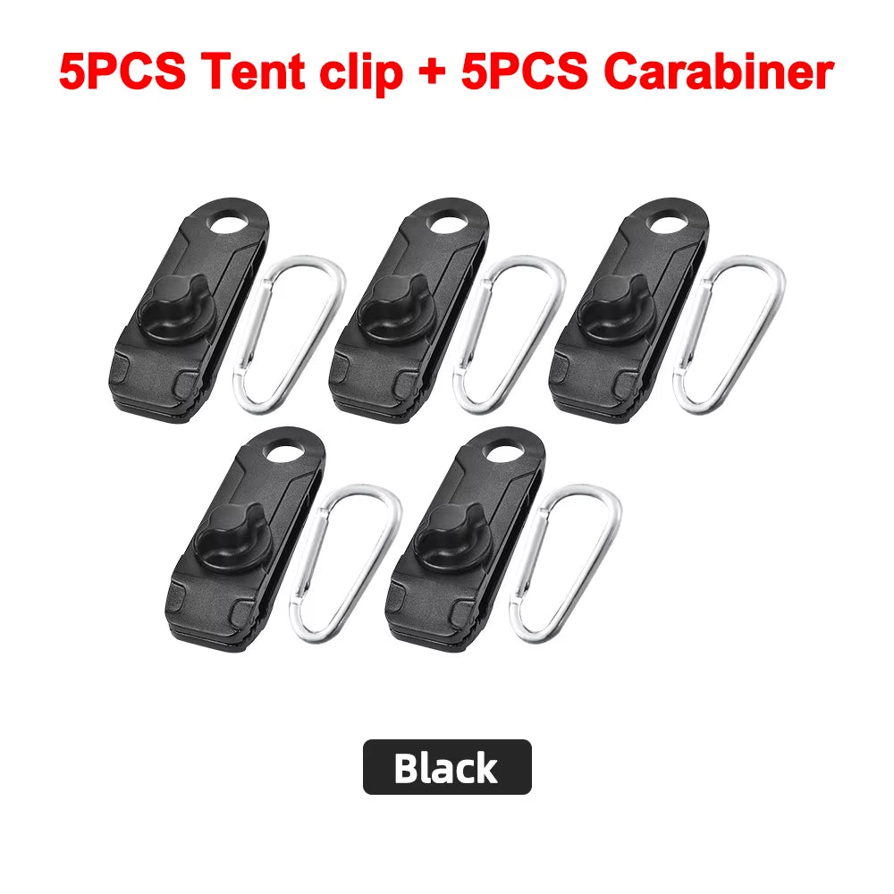 5/10PC Camping Tarp Clips Clamp Canvas Heavy Duty Lock Grip Tent Fasteners Clips Pool Awning Bungee Cord Car Tighten for Outdoor