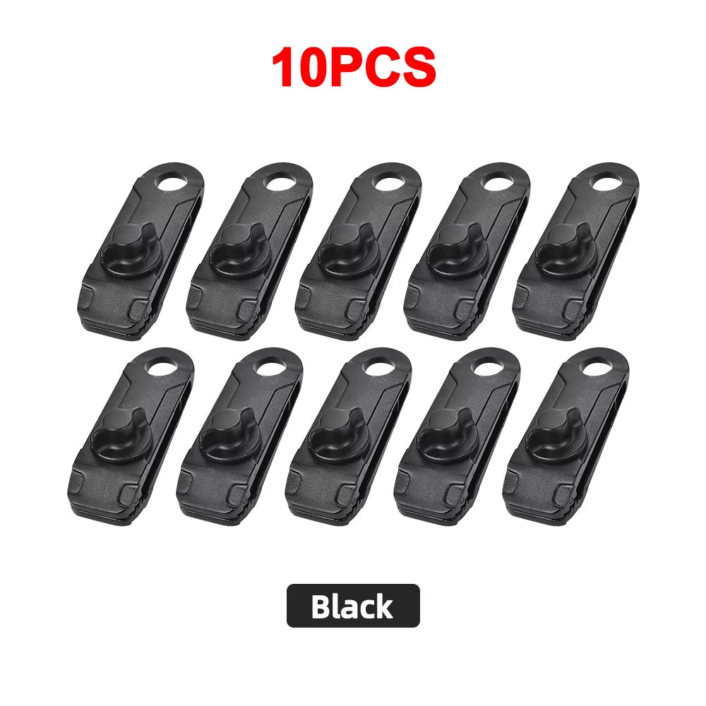 5/10PC Camping Tarp Clips Clamp Canvas Heavy Duty Lock Grip Tent Fasteners Clips Pool Awning Bungee Cord Car Tighten for Outdoor