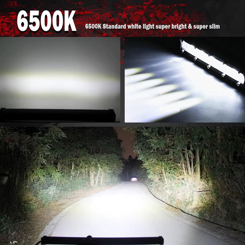 12V 24V Spotlight LED Light Bar Offroad Slim Barra LED Work Light Bar for Truck Atv Car Driving Fog Light Accessories 4X4