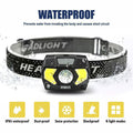 Waterproof COB Headlamp LED Motion Sensor USB Rechargeable