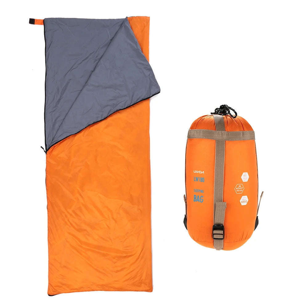 LIXADA 190*75Cm Envelope Sleeping Bag Adult Camping Outdoor Mini Walking Beach Sleeping Bags Ultralight Travel Bag Spring Autumn