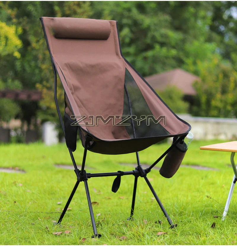 High Back Camping Chair, Lightweight Camping Chair with Headrest, Stable Portable Folding Chair for Outdoor Camp, Hiking