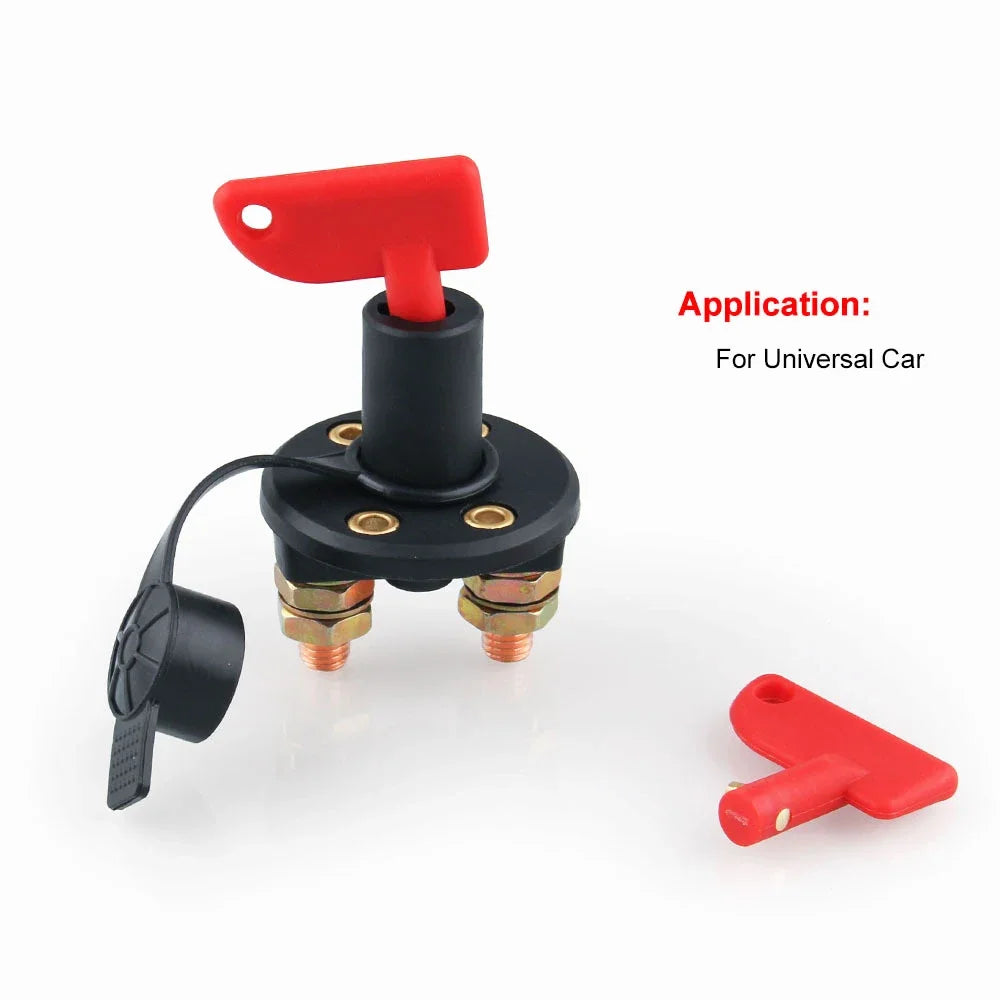 Car Battery Power Switch Battery Isolator Disconnector Cut off Switch Circuit Breaker Main Kill Switch Key Vehicle Power Switch