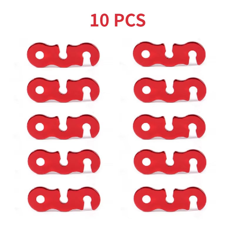 10Pcs Adjustable Camping Tent Cord Rope Buckle S Type Tensioners Fastener Kit Outdoor Camping Tents Securing Accessories