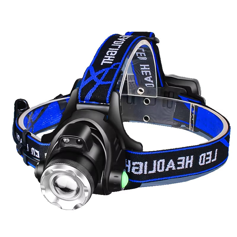Powerful LED Headlamp Telescopic Zoomable Head Torch Outdoor Waterproof Rechargeable Fishing Camping Portable Headlight