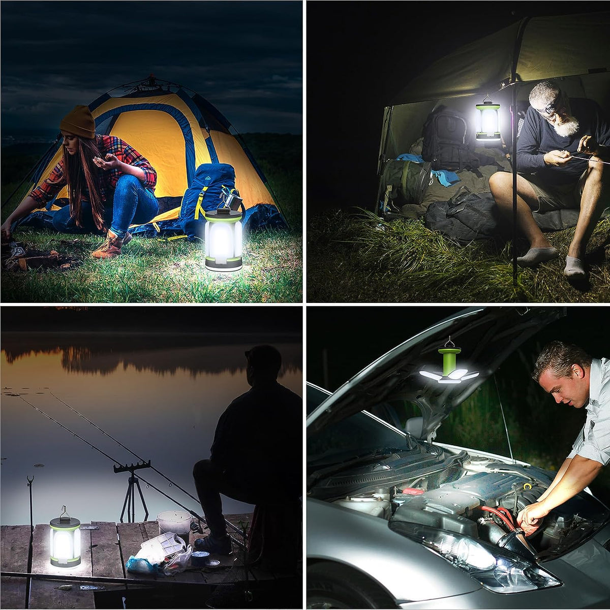 Camping Lantern Rechargeable, Super Bright LED Camping Lights Lamp with 7 Light
